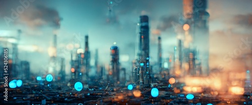 City background technology landscape model 