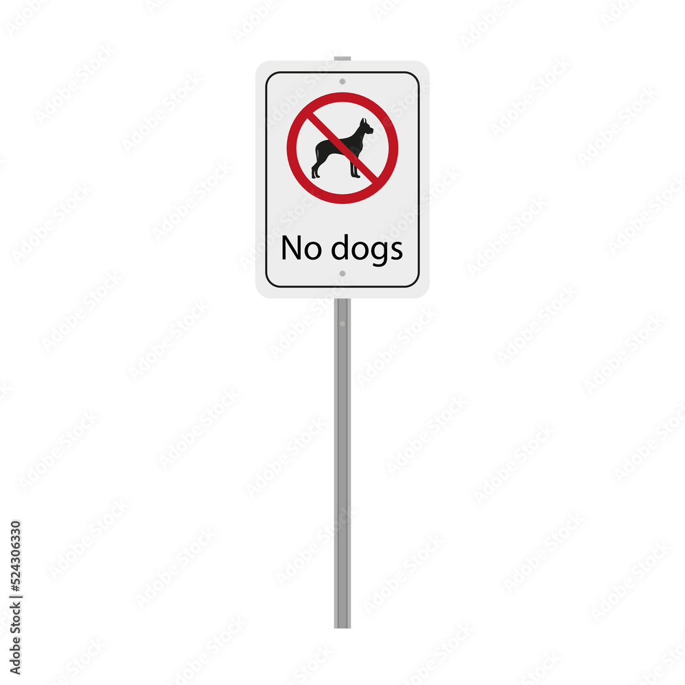 Sign prohibiting dogs on a white background Sign prohibiting dogs on a white background