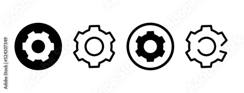 settings icon in different style vector illustration. two colored and black settings vector icons designed in filled, outline, line and stroke style can be used for web, mobile, ui