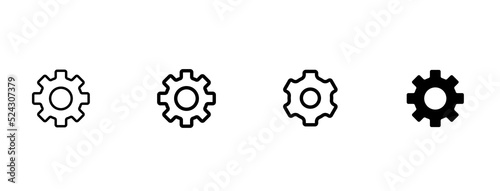 settings icon in different style vector illustration. two colored and black settings vector icons designed in filled, outline, line and stroke style can be used for web, mobile, ui