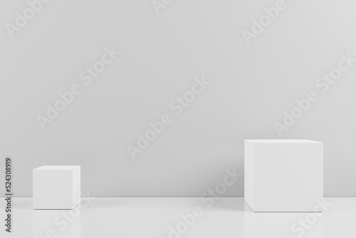 minimalist white background on 3d rendering for product backdrop