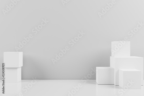 minimalist white background on 3d rendering for product display