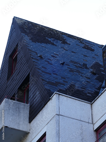 May 2022, a tornado caused severe damage in Lippstadt, North Rhine-Westphalia, Germany, where the storm blew shingles off a roof photo