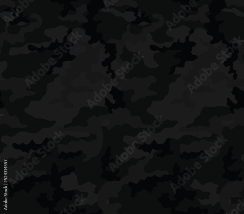 Texture camo black seamless pattern, modern background. Disguise