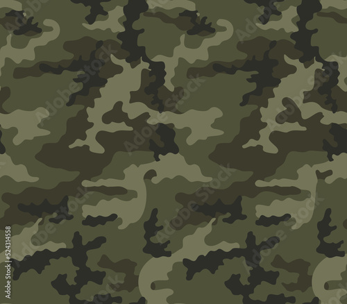  Army camouflage background, classic military shape pattern, forest coloring. Disguise