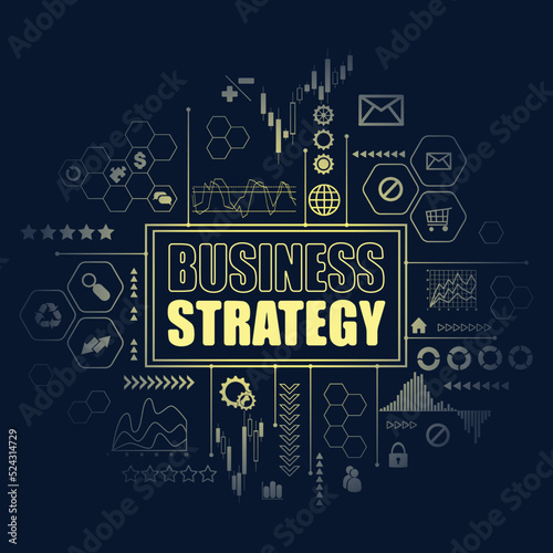 Business strategy dark graph statistics background