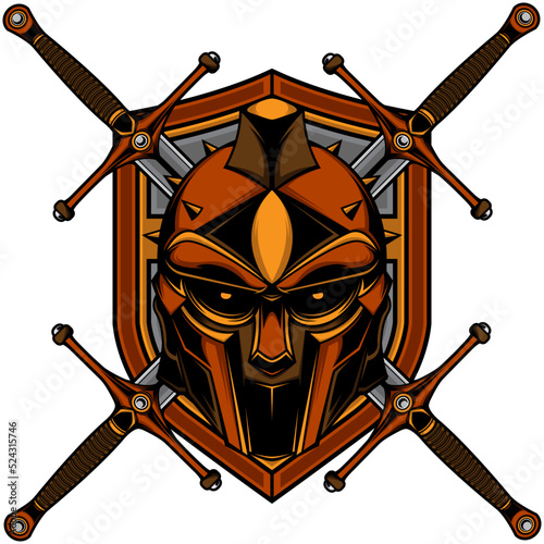 gladiator and sword logo