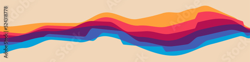 Retro Vintage Vector Pattern Color Waves Lines Wallpaper Banner