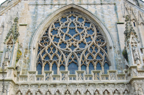 Detailed view of The West Window, Exeter Cathedral, created by William Peckitt of York photo