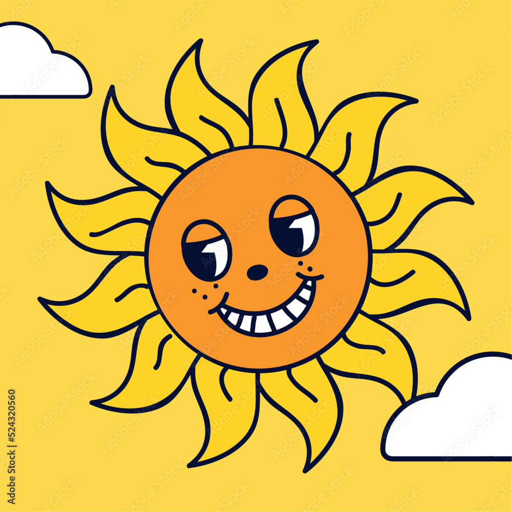 cartoon sun sky