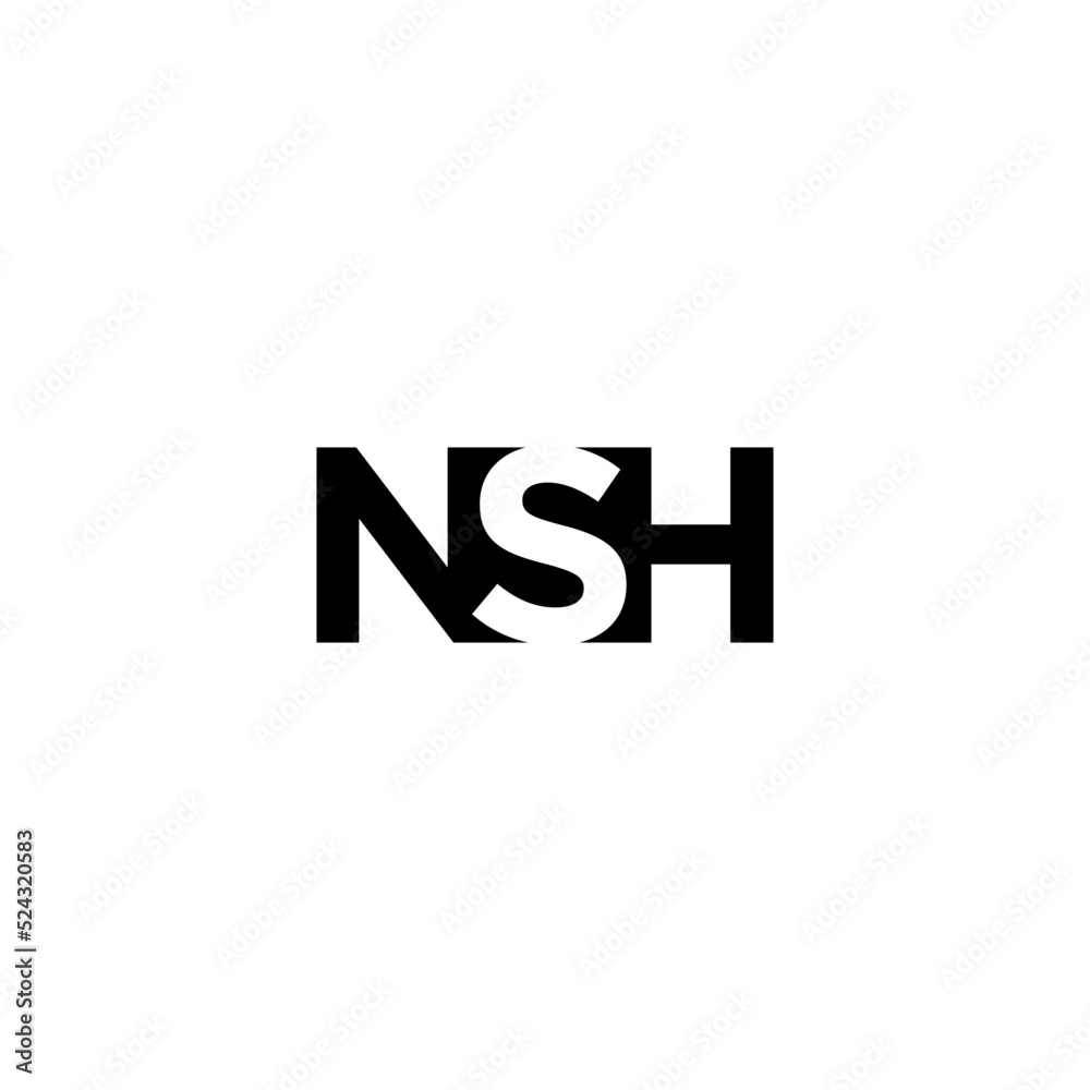 simple typography nsh icon vector logo simple typography nsh icon vector logo