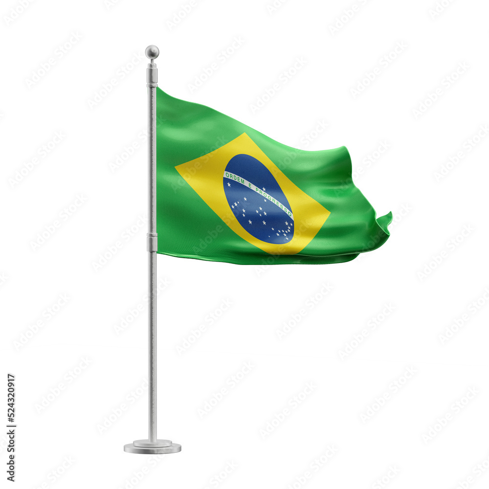 Fototapeta premium Brazil flag in 3d render realistic