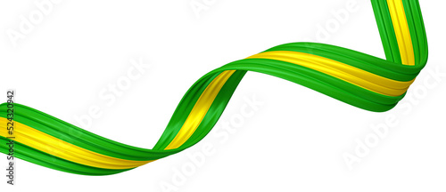 Ribbon of Brazil colors in 3d render photo