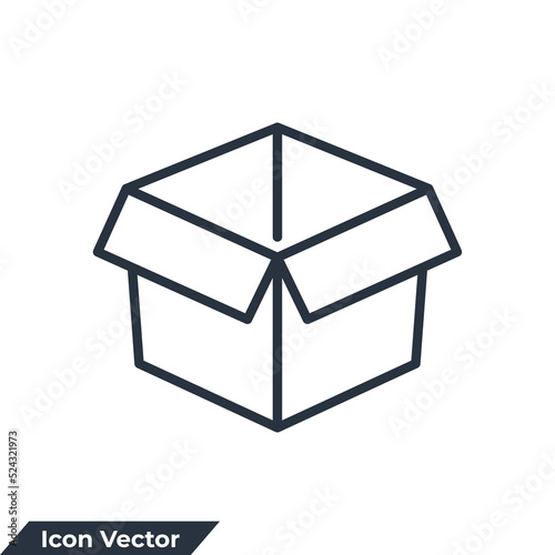 packaging icon logo vector illustration. box symbol template for graphic and web design collection