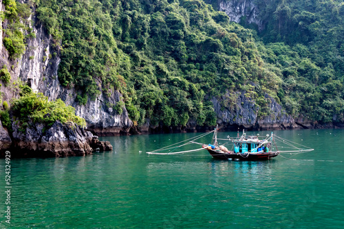 Fishing boat in Ha Long Bay