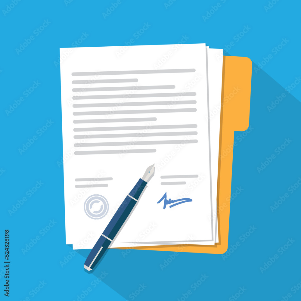 illustration of a document with pen illustration of a document with pen