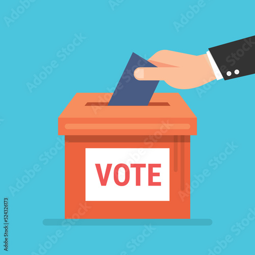 hand with vote box