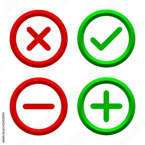 yes and no buttons. right and wrong. plus and minus Free Download yes and no buttons. right and wrong. plus and minus - GFXLoad