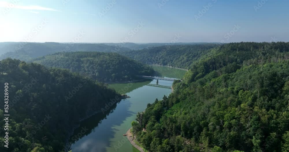 Aerial View of Dyja River in Czechia. Aerial View of Dyja River in Czechia.
