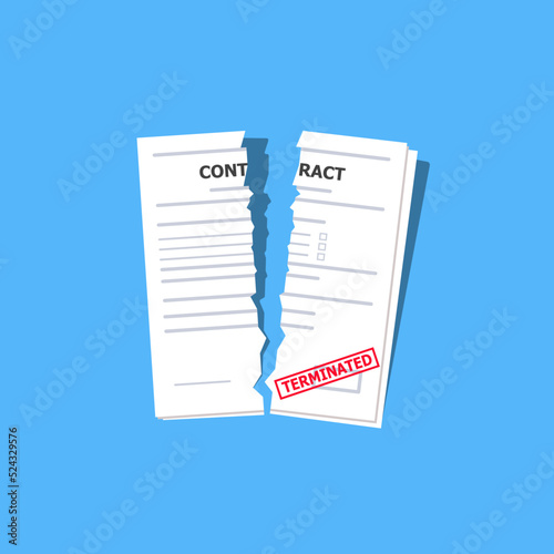 contract paper breech, broken contract 