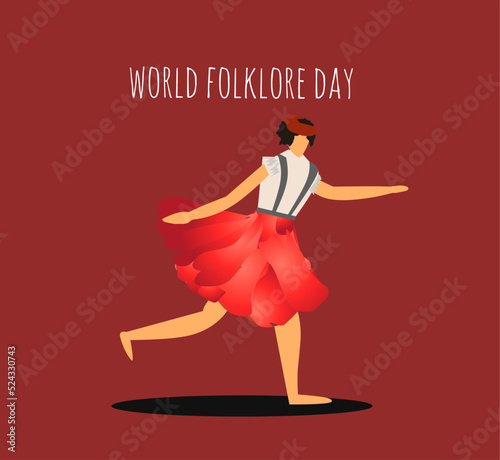 Happy World Folklore Day. illustration , vector photo