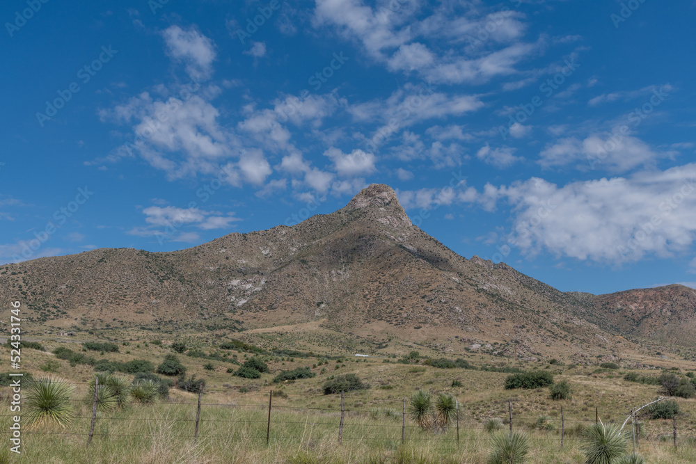 Scenic Organ Mountains-Desert Peaks National Monument vista in the summer, outside of Las Cruces, New Mexico