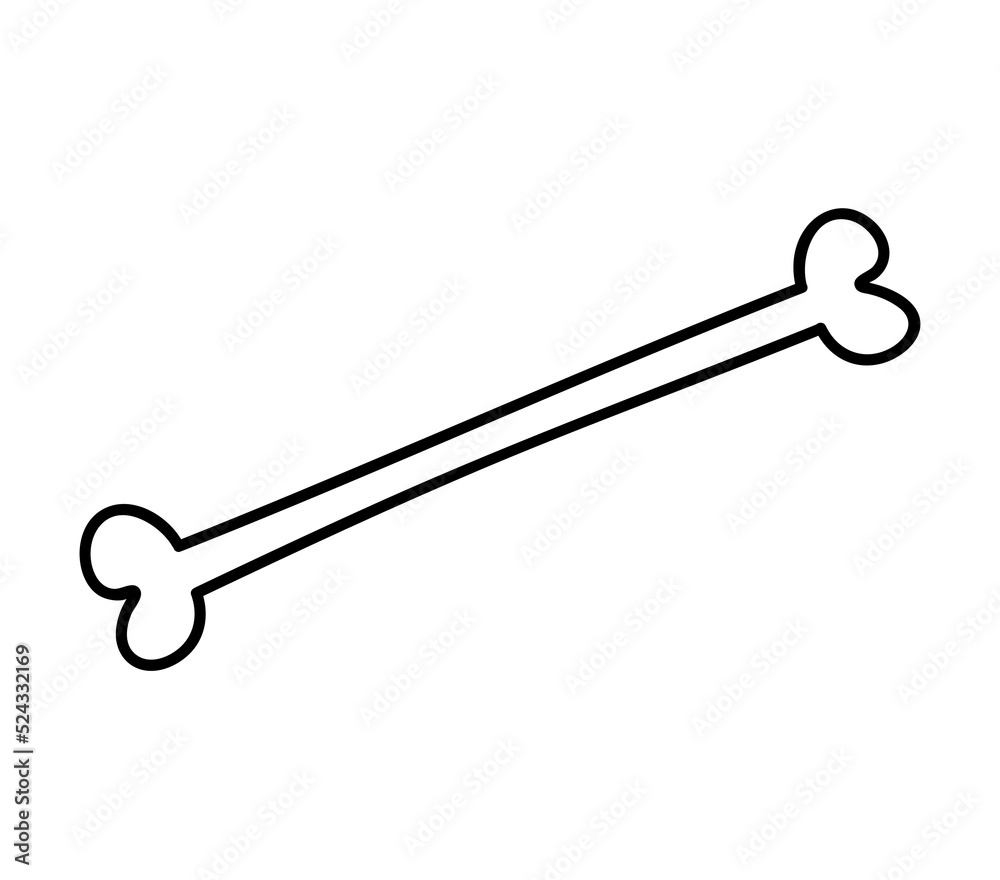 Doodle bone isolated. Hand drawn outline bone clip art. Vector halloween illustration Doodle bone isolated. Hand drawn outline bone clip art. Vector halloween illustration