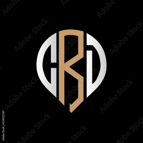 CRD logo monogram isolated on circle element design template, CRD letter logo design on black background. CRD creative initials letter logo concept. CRD letter design.
