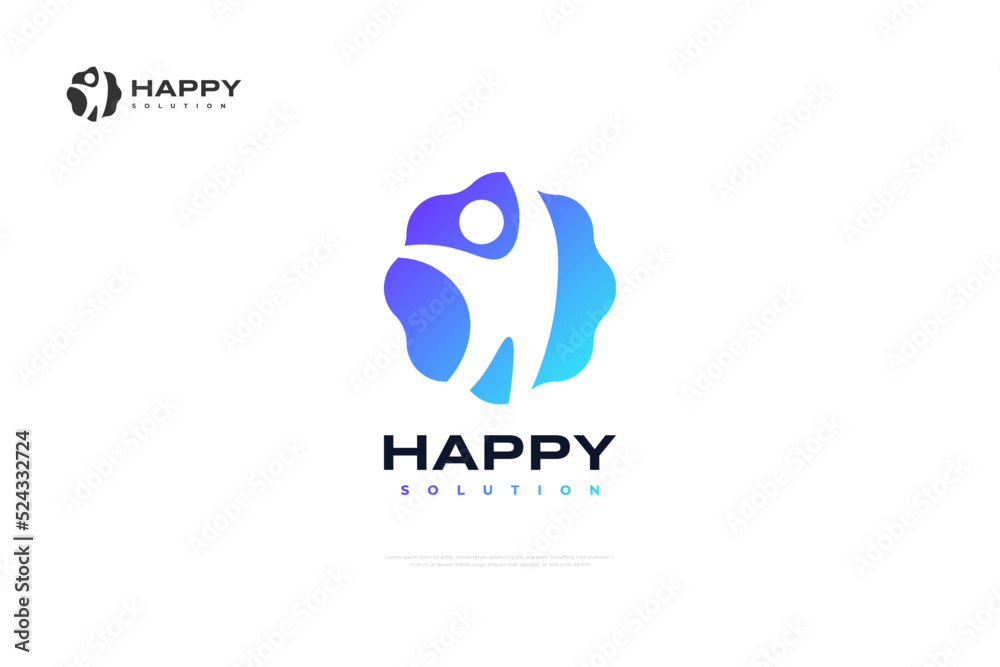 Happy Human Logo. Suitable for Sport, Medical, Fitness, Healthcare and Solution Logos Happy Human Logo. Suitable for Sport, Medical, Fitness, Healthcare and Solution Logos