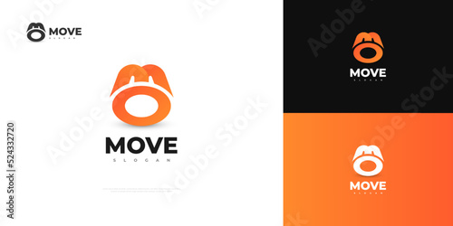 M and O Initial Logo Design with Modern Concept. MO or OM Logo Icon in Orange Gradient