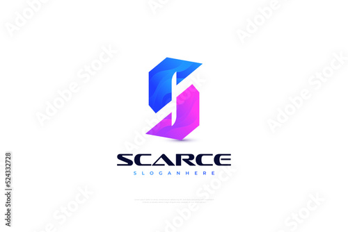 Free Download Modern Letter S Logo Design Vector in Blue and Purple Gradient Style - GFXLoad