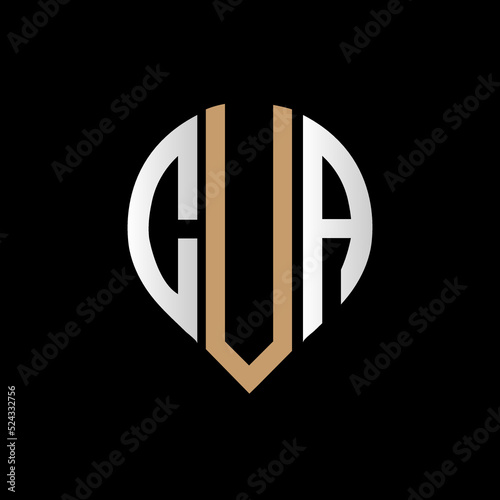 CUA logo monogram isolated on circle element design template, CUA letter logo design on black background. CUA creative initials letter logo concept. CUA letter design.
