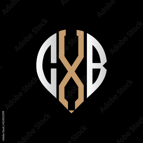 CXB logo monogram isolated on circle element design template, CXB letter logo design on black background. CXB creative initials letter logo concept. CXB letter design.
 photo