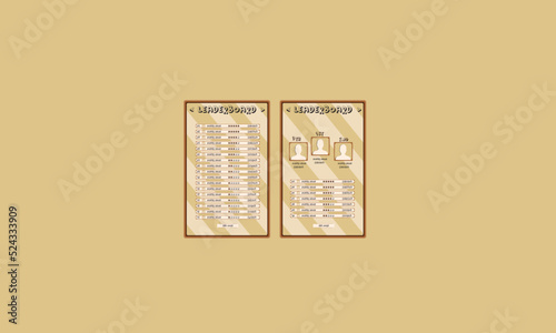 Game leaderboard with abstract background