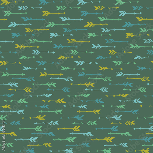 Simple boho arrows vector seamless pattern. Ethnic rustic design. Indigenous ...