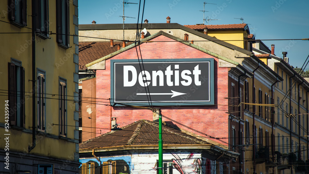 Obraz premium Street Sign to Dentist