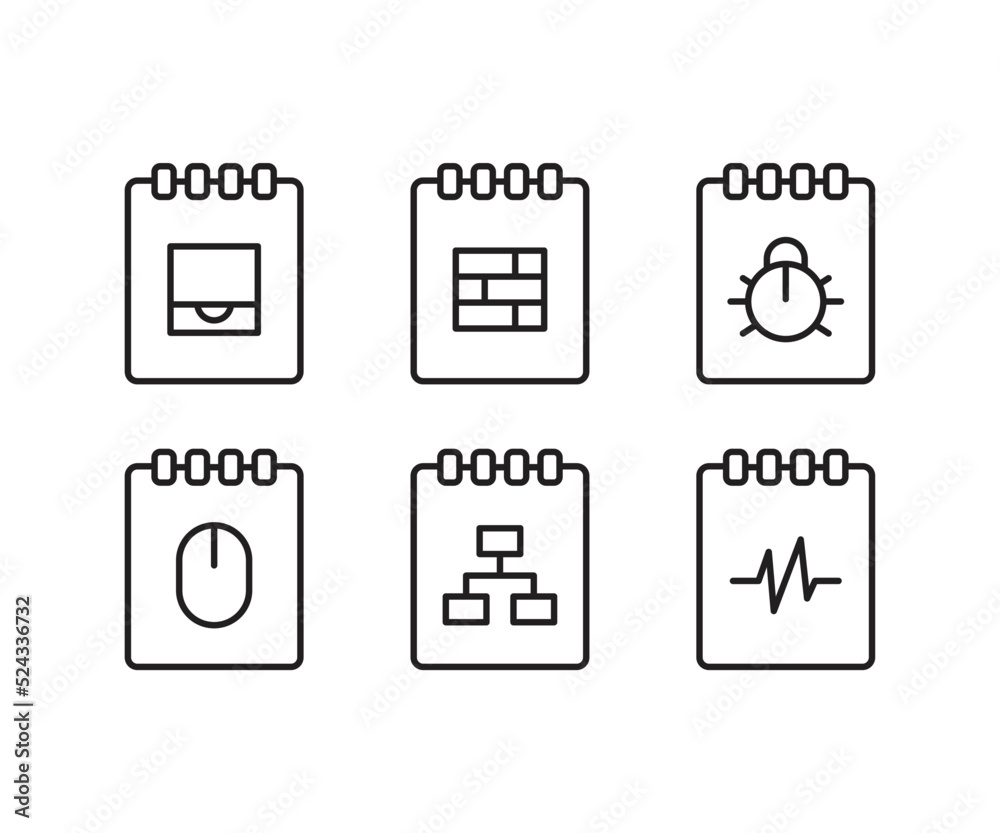 notepad and user interface icons set notepad and user interface icons set