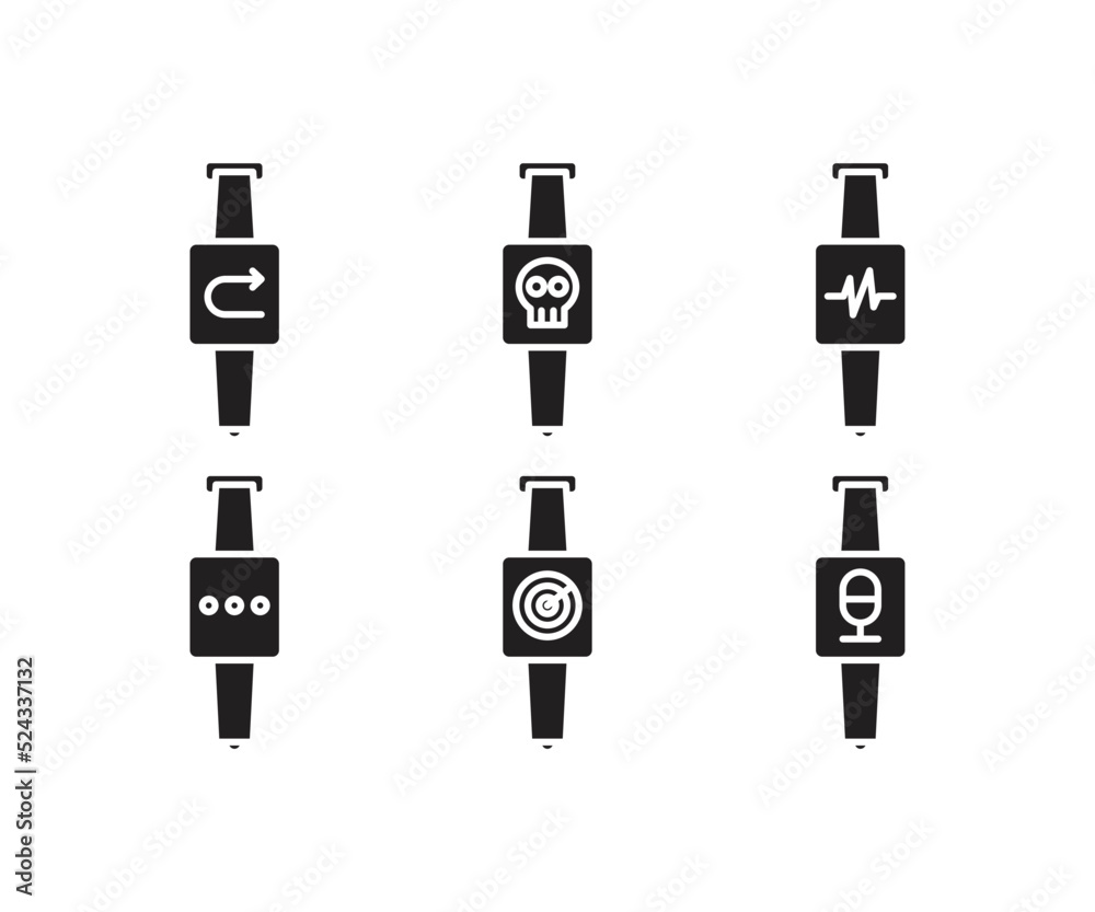 smart watch and user interface icons set