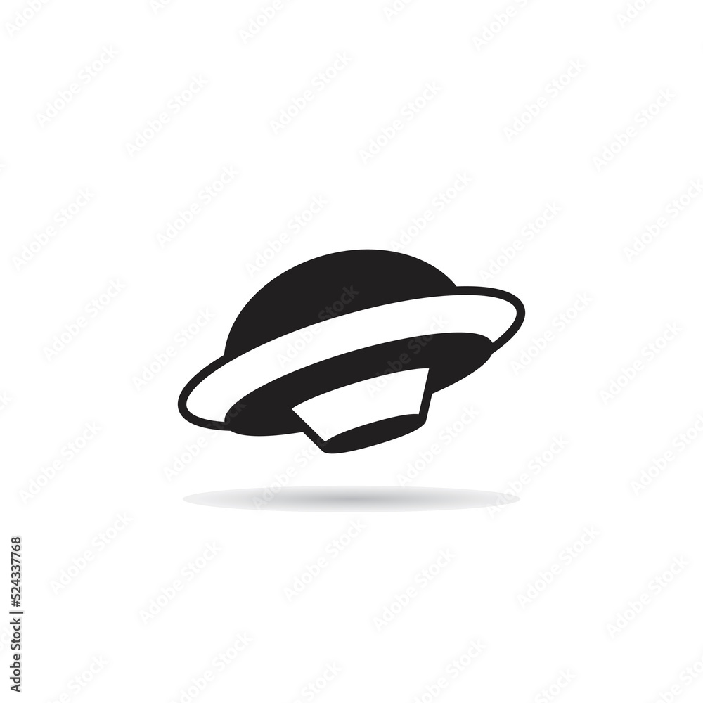 flying saucer icon on white background