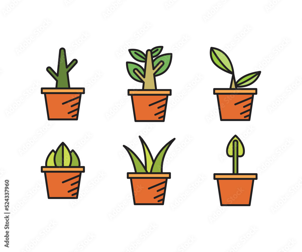 houseplant icons set vector illustration houseplant icons set vector illustration