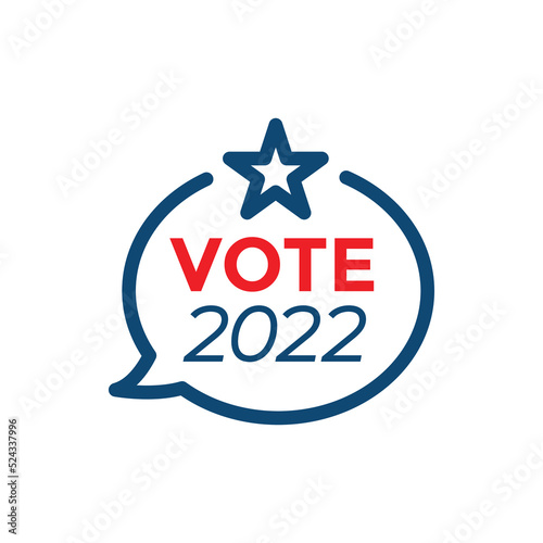 2022 Midterm Elections Design w Red White and Blue Vote Icon