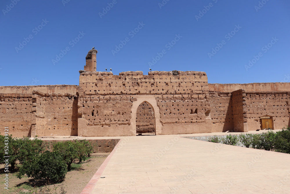 El Badi Palace, a ruined palace located in Marrakesh (Morocco) 