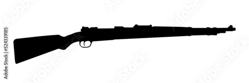German rifle from World War II. Mauser vector image. The contour of the rifle