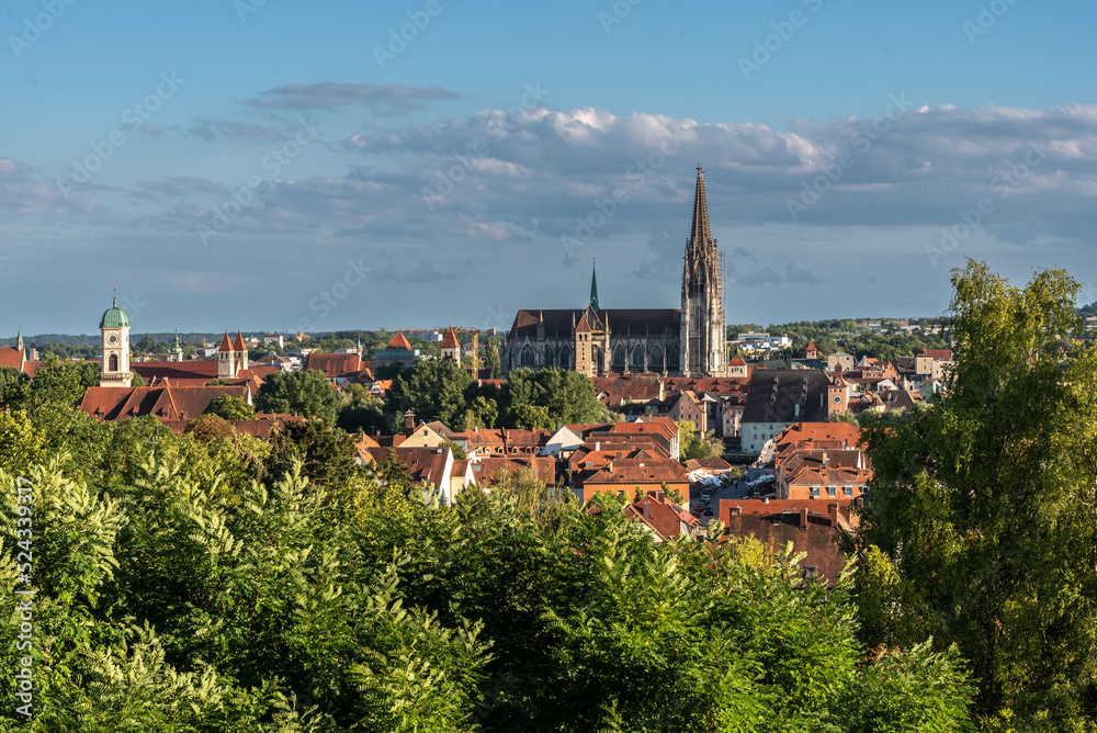 Blick auf Dom in Regensburg von Norden