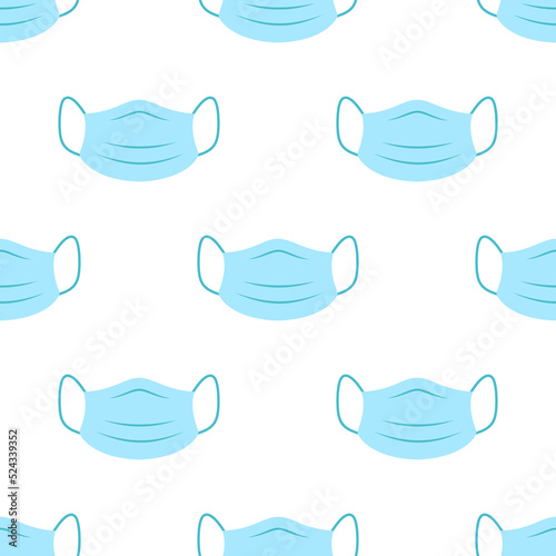flat seamless pattern with medical mask isolated