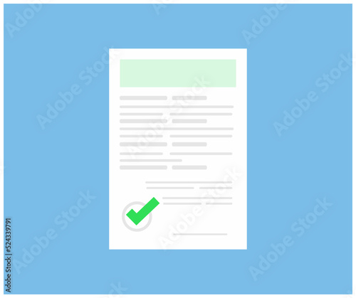 Document inspection or assessment evaluation logo design. Contract review, analysis, inspection of agreement contract, verification vector design and illustration.
