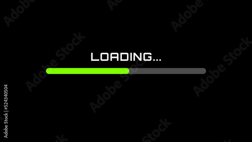 Loading Screen with Lime Green Progress Bar Vector photo