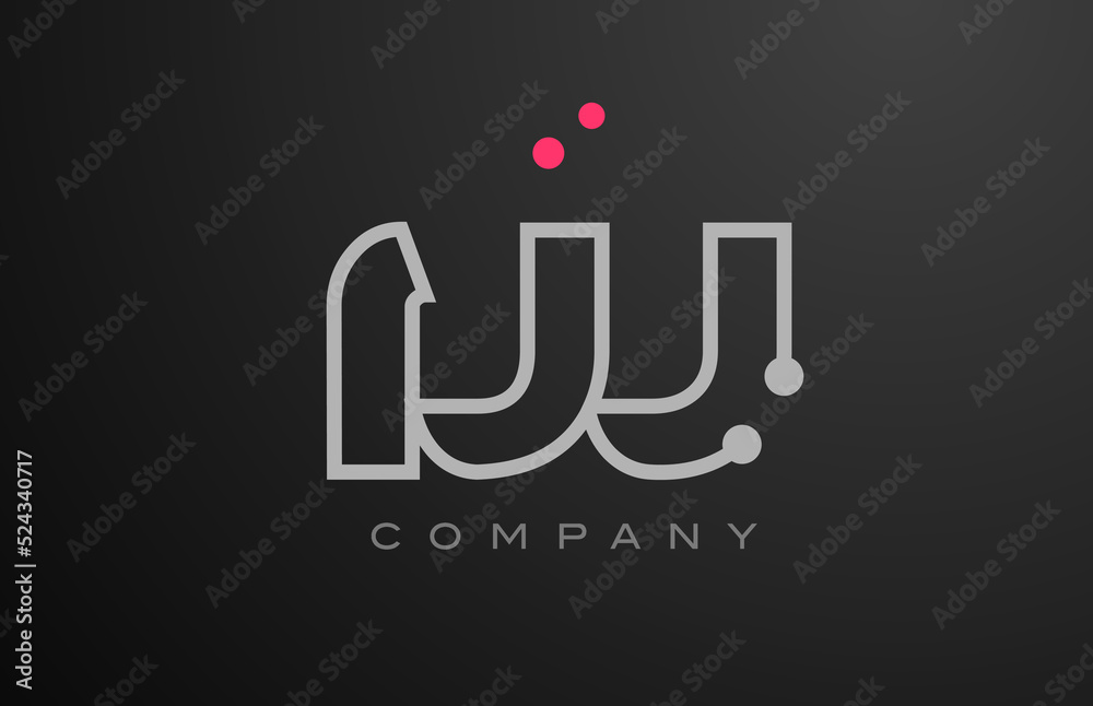 grey W alphabet letter logo icon design with pink dot. Creative template for business and company grey W alphabet letter logo icon design with pink dot. Creative template for business and company