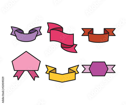 award ribbon banner and label set vector illustration