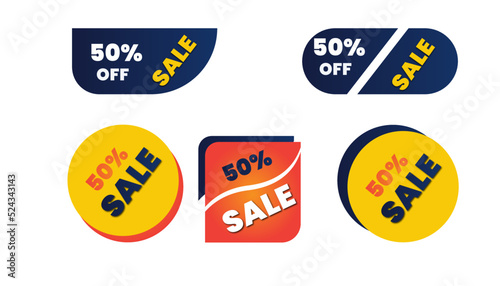 50 off sale offer price signs sets